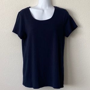 J Jill Pima Cotton Scoop Neck Tee Sz M